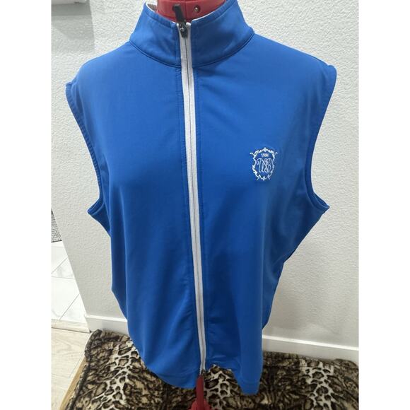 Peter Millar Vest Mens Full Zip Sleeveless Golf Jacket Blue - Picture 1 of 8